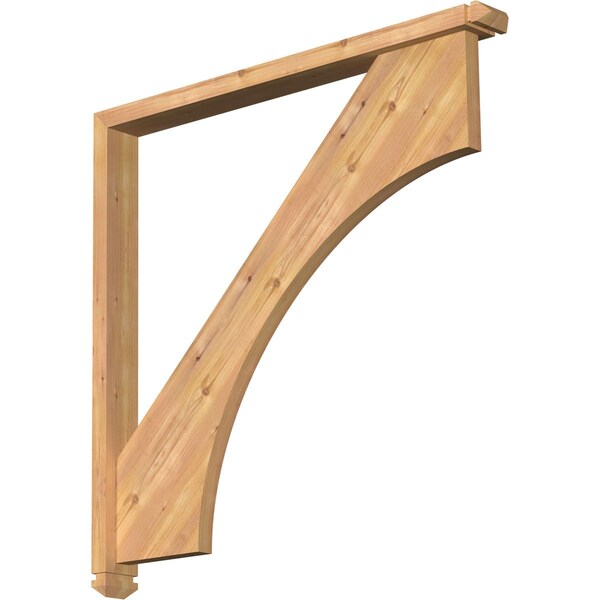 Ekena Millwork Westlake Arts and Crafts Smooth Bracket w/ Offset Brace, Western Red Cedar, 3 1/2"W x 38"D x 38"H BKT0402X38X38WTL03SWR - main